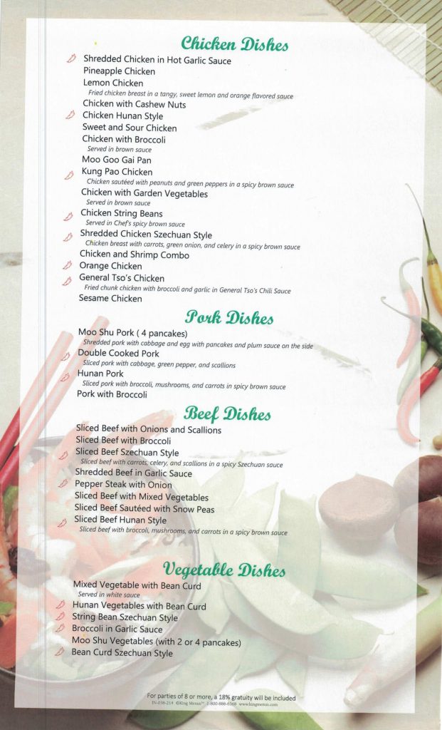 Menu Page 2 Chopstix Gourmet